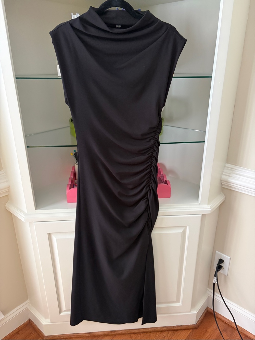Anthropologie Black roost dress with slit